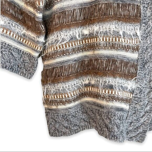 Nic + Zoe Striped Eyelash Cardigan Viscose Blend - Picture 6 of 9